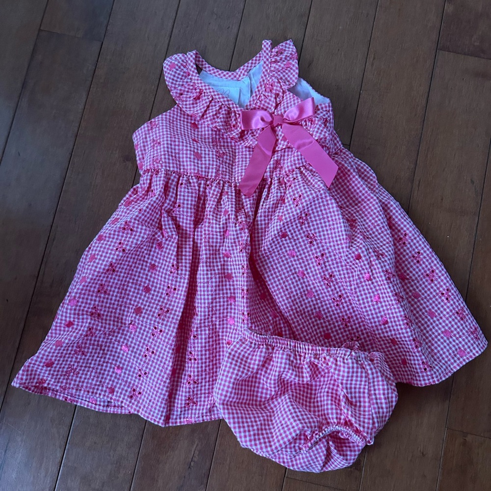 Bright pink dress with bloomers